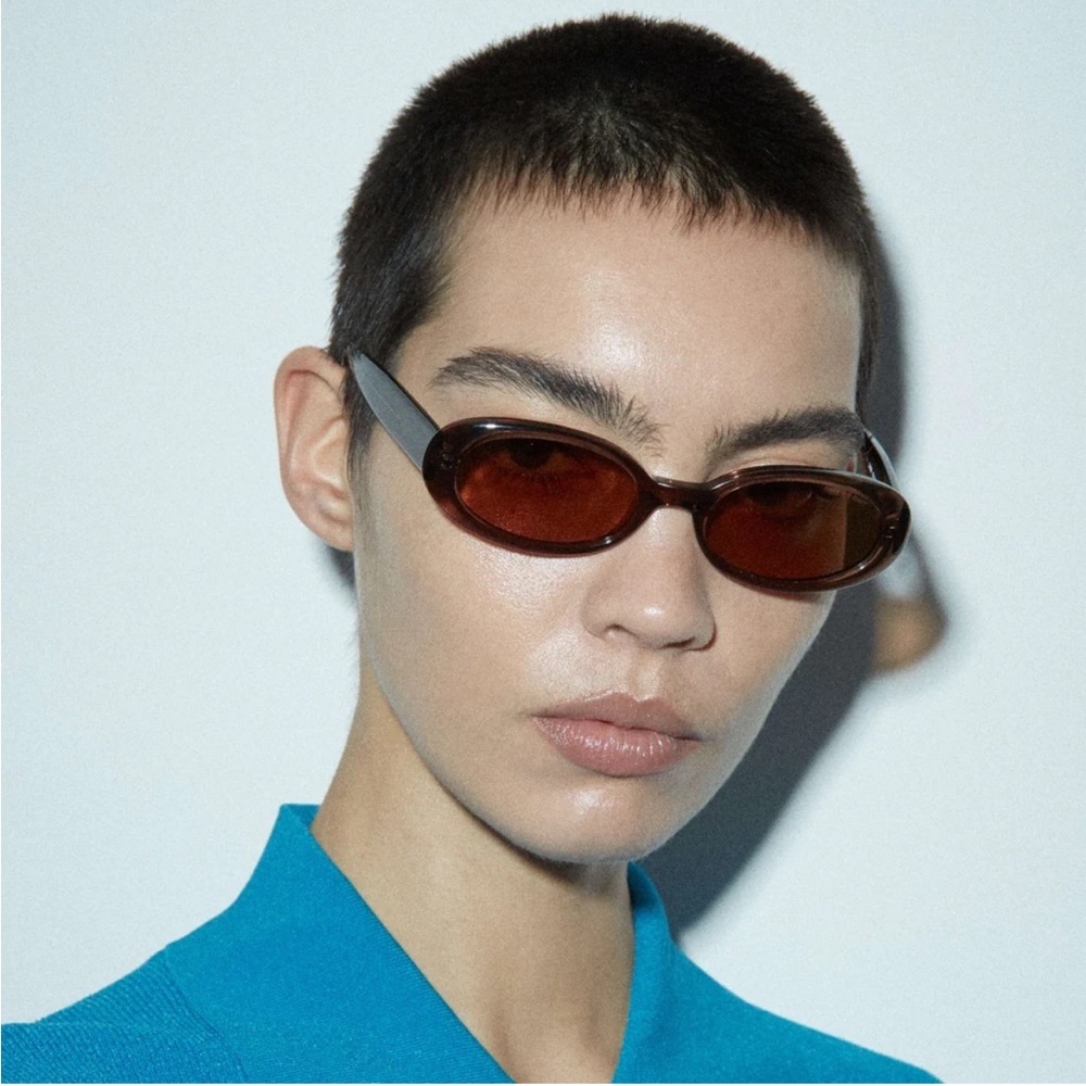 DMY by DMY Valentina Transparent Brown Oval Sunglasses - Picture 3 of 3